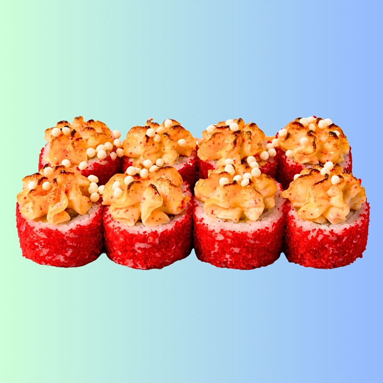 Запеченный с крабом под соусом манго