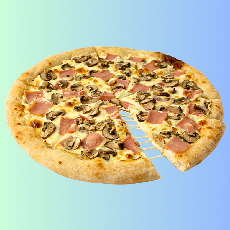 С ветчиной и грибами